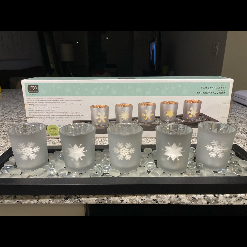 5 Piece Festive Votive Set